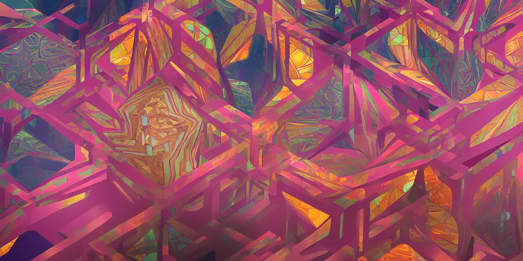 Image similar to breathtaking detailed concept art painting kaleidoscope art deco pattern of galaghar faces amalgamation, by hsiao - ron cheng, bizarre compositions, exquisite detail, extremely moody lighting, 8 k