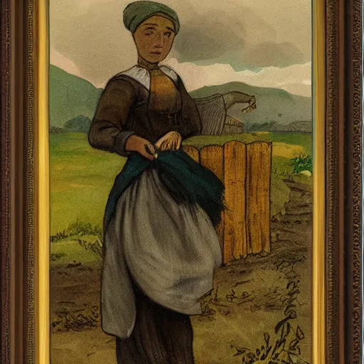 Image similar to an illustration of a young peasant woman by lisbeth zwerger