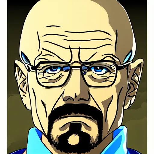 Prompt: walter white character from 8 0 s anime, 8 0 s anime style, anime art, detailed, artstation