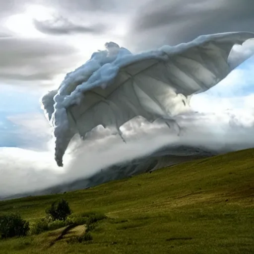 Image similar to a mesmerizing cloud looking like a dragon