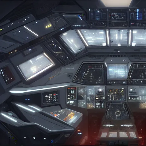 Prompt: The Cockpit of a Kraber-Class Star Interceptor, Sci-fi concept art, trending on cgsociety