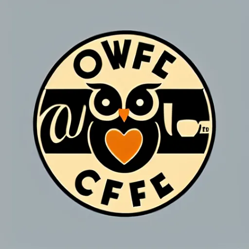 Prompt: a logo design of owl coffee shop