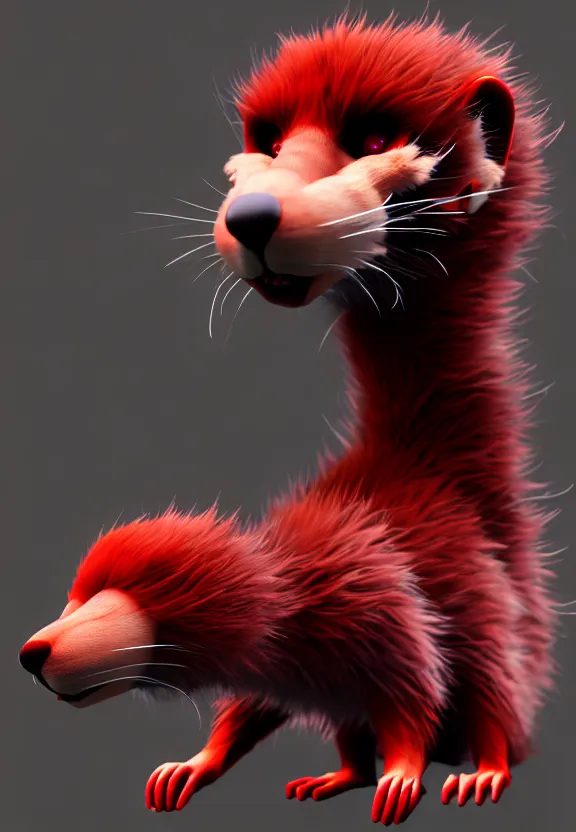 Image similar to furry - male - red - black - weasel - chaos theorist - fursona uhd ue 5 visual novel pc game expressions, photorealistic