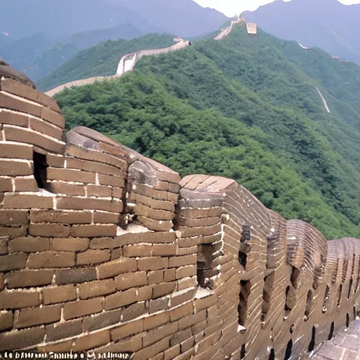 Prompt: the great wall of china made of toast