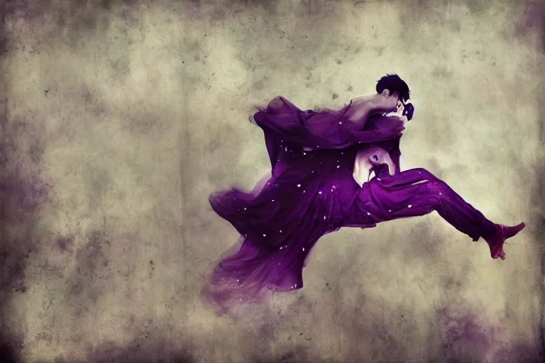 Prompt: purple rain. photography by brooke shaden