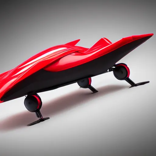 Image similar to futuristic red sporty electric flying hovercar 35mm 8k product photo