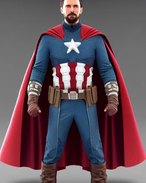 Prompt: captain america with doctor strange outfit - up profile portrait. beautiful hyperrealistic intricate highly detailed octane 3 d render