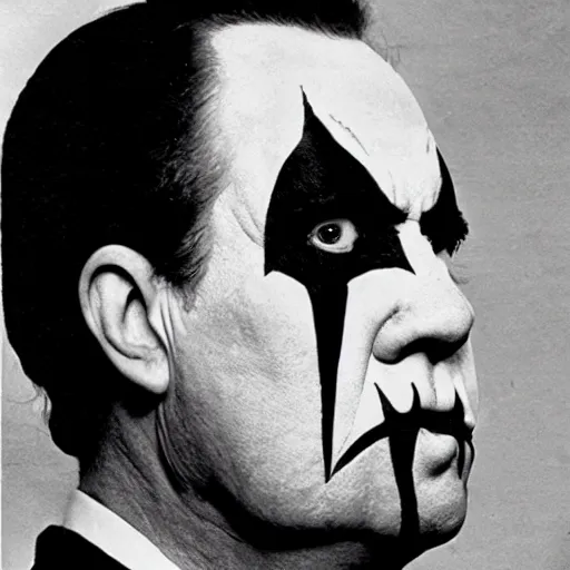 Image similar to nixon as a juggalo,