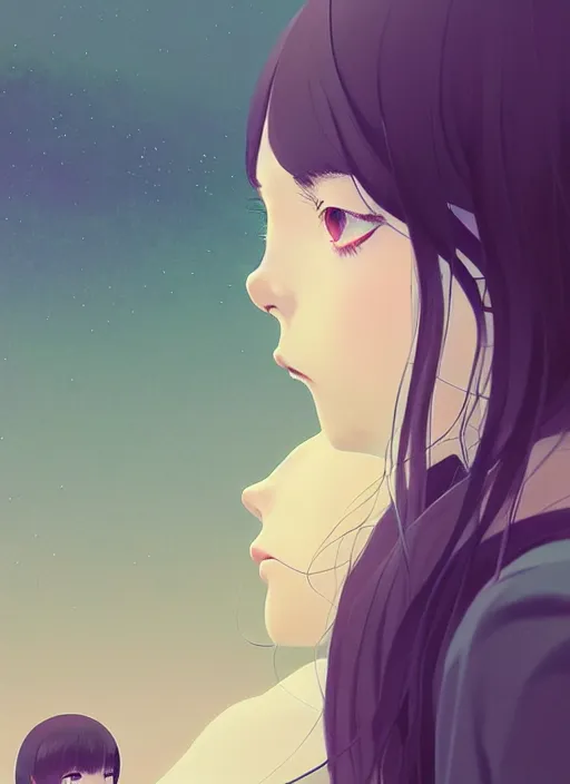 Image similar to portrait of a girl by ilya kuvshinov, cloudy sky background lush landscape ln illustration concept art lotr anime key visual portrait long flowing hair fine detail delicate features gapmoe kuudere trending pixiv by victo ngai fanbox by greg rutkowski makoto shinkai takashi takeuchi studio ghibli