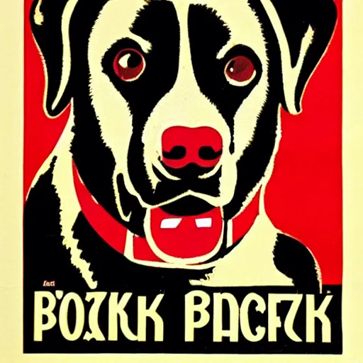 Prompt: Soviet propaganda black lab