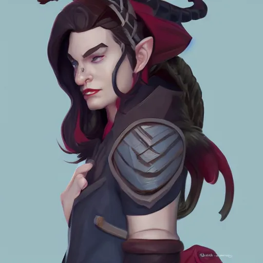 Prompt: Critical Role, tiefling, 4k, digital art, trending on artstation, trending on cgsociety