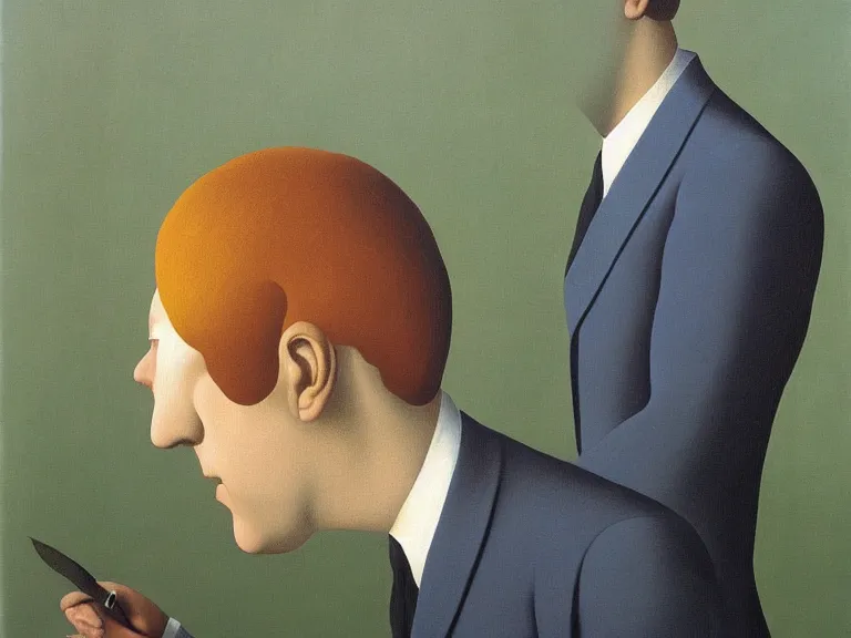 Image similar to illusion painting by rene magritte, high detail, high resolution