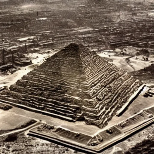 Prompt: Aliens constructing the pyramids