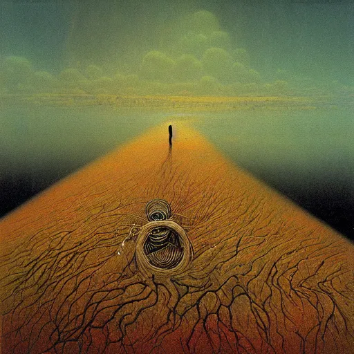 Prompt: Zdzislaw Beksinski album cover