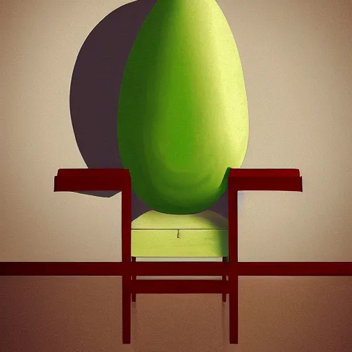 Image similar to digital painting of an armchair in the shape of an avocado cinematic lightning 4k award winning artstation