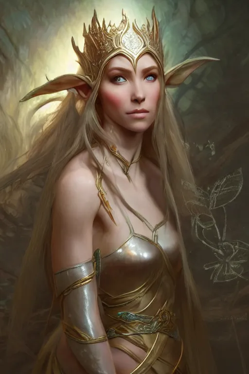 Prompt: beautiful elven princess, accurate anatomy, only two hands, highly detailed, digital painting, artstation, concept art, smooth, sharp focus, illustration, Unreal Engine 5, 8K, art by ross tran and greg rutkowski and claude monet