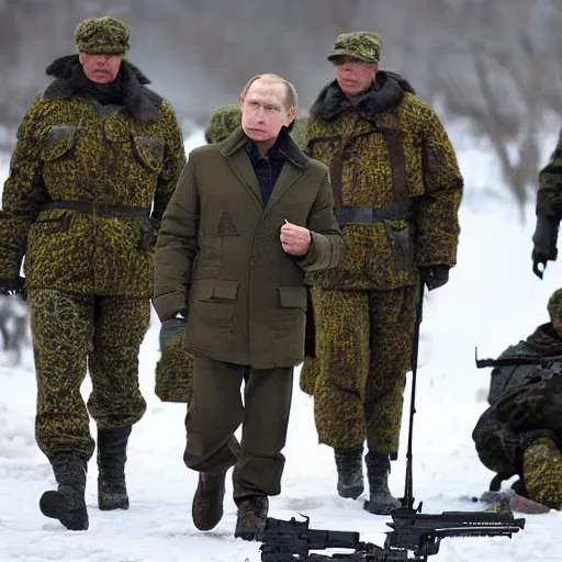 Prompt: Vladimir Putin is fighting at the front against Ukraine epic battle,writing style symbolism,