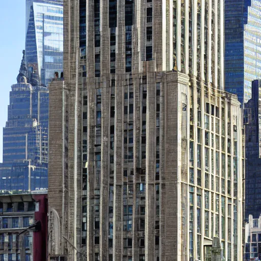 Image similar to a building of the shape of an amanita muscaria in the New York City skyline