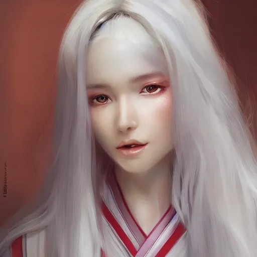 Prompt: a beautiful digital painting of a beautiful woman with long white hair wearing a kimono, by Stanley Artgerm Lau, WLOP, Rossdraws, James Jean, Andrei Riabovitchev, Marc Simonetti, and Sakimichan, trending on artstation, SFW version