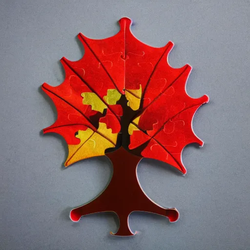 Image similar to tree with jigsaw puzzle leaves