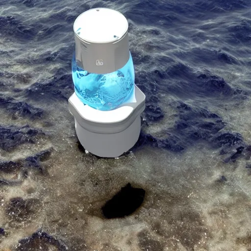 Prompt: salt ocean water filtration to clean drinkable water design created by nasa