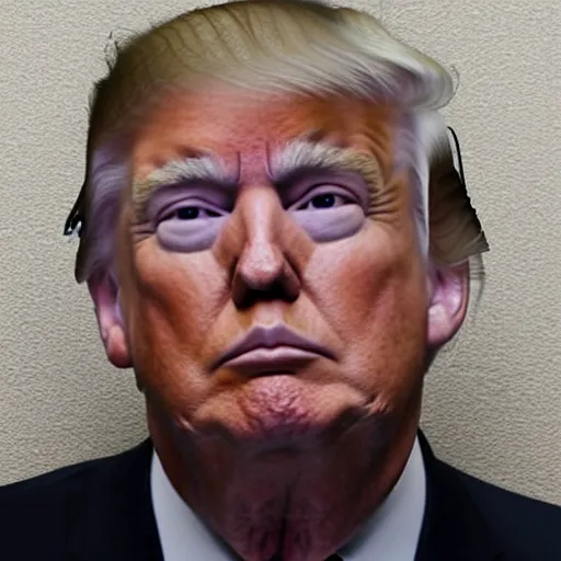 Prompt: donald trump prison mugshot