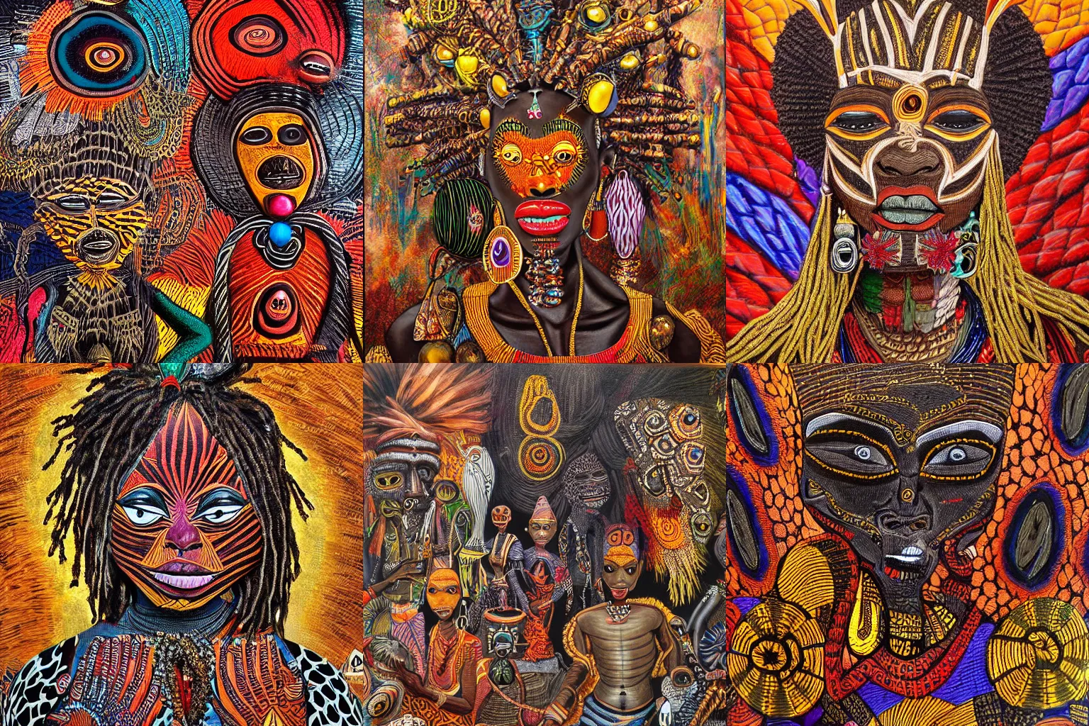 Image similar to african voodoo painting, , high textures, hyper sharp, insanely detailed and intricate, super detailed, 4k HDR high quality