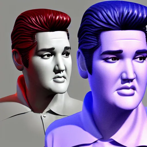 Image similar to elvis presley, 3 d render, pixar,