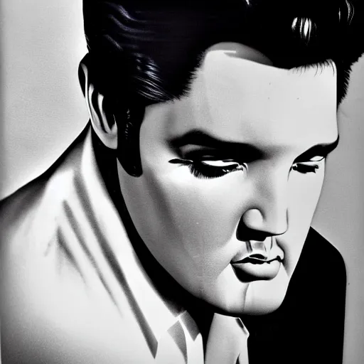 Image similar to Elvis Presley, hairlip, frightened, highly detailed, photorealistic,