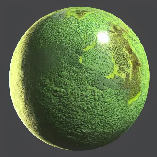 Prompt: a highly detailed 3 d render of green solarpunk planets