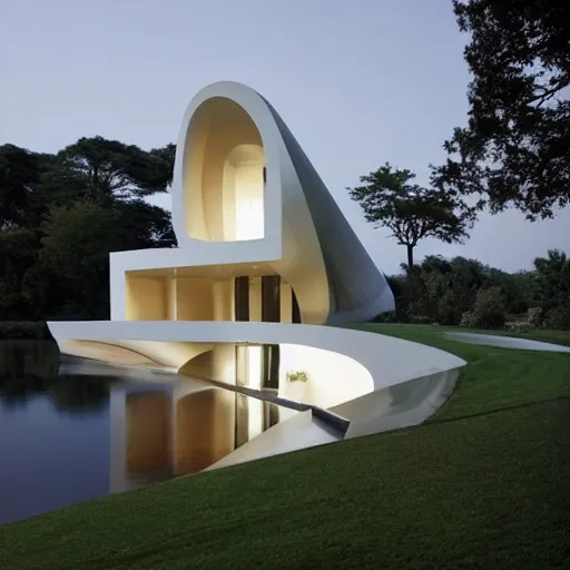 Image similar to house designed by zaha hadid