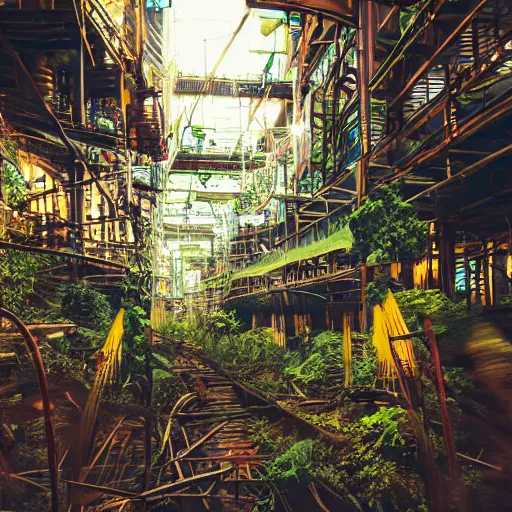 Prompt: professional photo similar to factory level of donkey kong country, by discovery magazine, real life, photorealistic, soft focus, long exposure