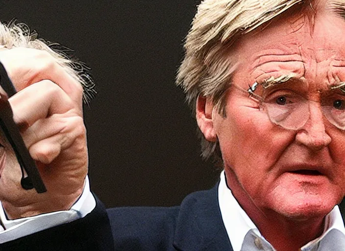 Prompt: action shot of ken barlow from coronation Street performing a hadouken, realistic, detailed, cinematic, concept art, digital art,