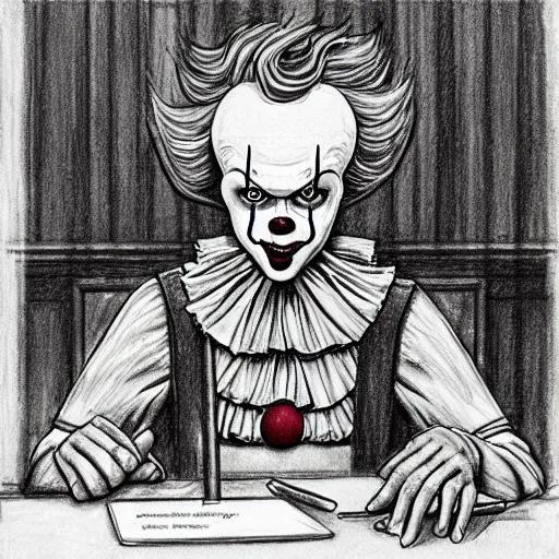 IT: Pennywise Pencil Portrait Drawing Print 