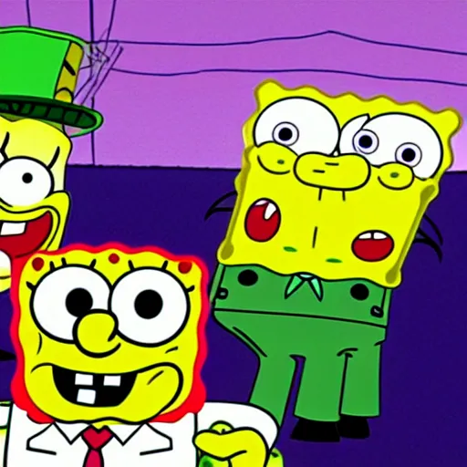 Prompt: spongebob squarepants in the sopranos, wearing bling, mafia movie, 1 6 mm, cinematic, high quality, color film grain