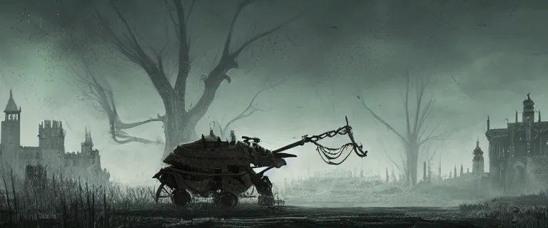Image similar to BTR-4 'Bucephalus' (2015), Dark Souls 3, a grim fantasy, Anor Londo, dramatic lighting, cinematic, establishing shot, extremely high detail, photorealistic, cinematic lighting, artstation, by simon stalenhag