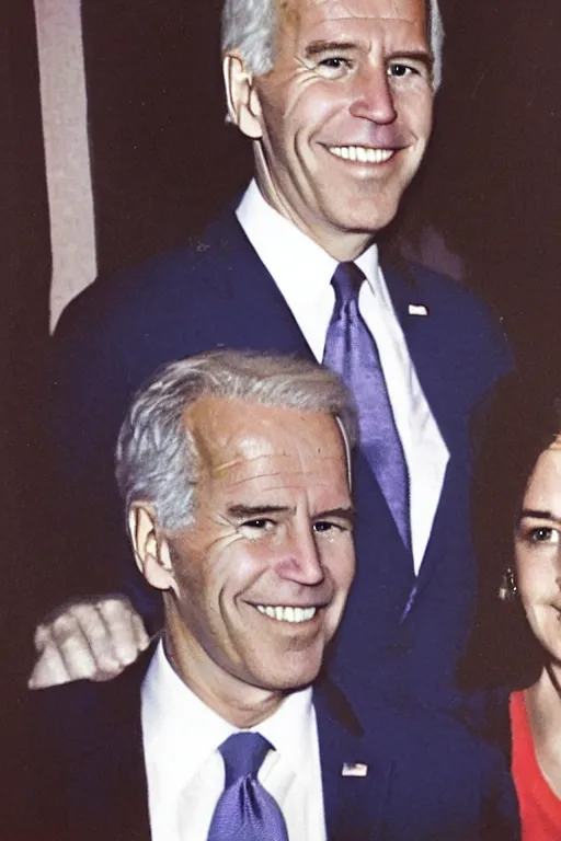 Prompt: a Polaroid of joe biden and Jeffrey epstein