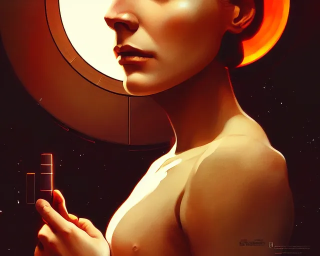 Prompt: photography of 2 0 0 1 space odyssey, deep focus, science fiction, stanley kubrick cinematography, intricate, elegant, highly detailed, digital painting, artstation, concept art, matte, sharp focus, illustration, art by artgerm and greg rutkowski and alphonse mucha