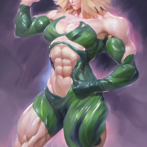 Image similar to muscular tatsumaki by daniel gerhartz, trending on artstation