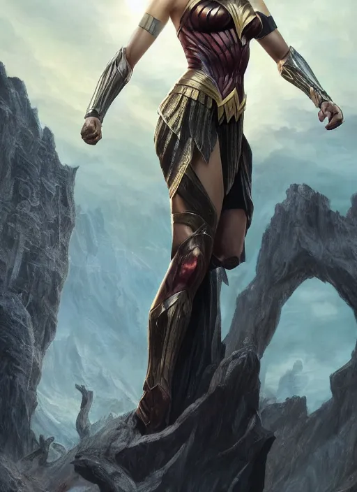 Prompt: Gal Gadot as Hell Lord, full body shot, epic, fantasy, intricate, elegant, volumetric lighting, highly detailed, digital painting, 4k, HDR, concept art, smooth, sharp focus, illustration, art by artgerm and donato giancola and krenz cushart