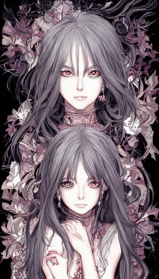 Image similar to illustration of anime girl in the style of Ayami Kojima