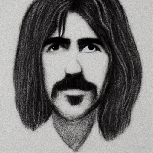 Prompt: a minimalistic charcoal sketch of George Harrison