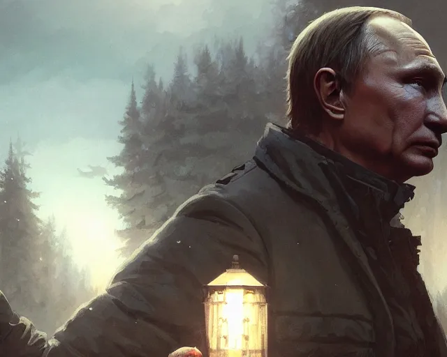 Prompt: highly detailed portrait of a vladimir putin, in the walking dead, stephen bliss, unreal engine, fantasy art by greg rutkowski, loish, rhads, ferdinand knab, makoto shinkai and lois van baarle, ilya kuvshinov, rossdraws, tom bagshaw, global illumination, radiant light, detailed and intricate environment