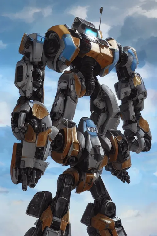 Image similar to mechwarrior 5 : mercenaries mech megaman transformer robot boss tank engine game octane render, 4 k, hd 2 0 2 2 3 d cgi rtx hdr style chrome reflexion glow fanart, global illumination ray tracing hdr fanart arstation by ian pesty by jesper ejsing pixar and disney unreal zbrush central hardmesh