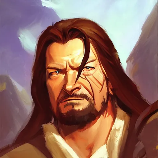 Image similar to greg manchess portrait painting of boromir as overwatch character, medium shot, asymmetrical, profile picture, organic painting, sunny day, matte painting, bold shapes, hard edges, street art, trending on artstation, by huang guangjian and gil elvgren and sachin teng