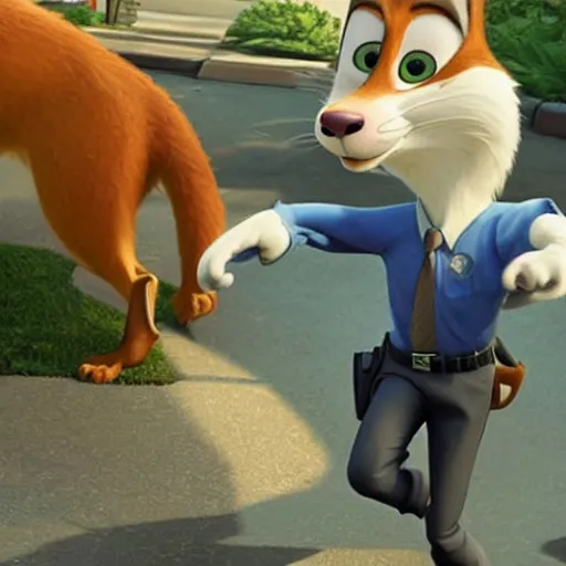 Prompt: a screenshot of jerma in zootopia