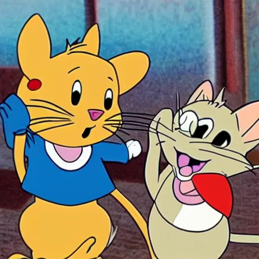 Image similar to tom and jerry in anime style