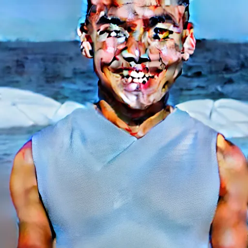 Prompt: beautiful serene intricate photograph of sokka from the water tribe as an inuit young man with light blue eyes, smiling confidently, relaxing on the beach, golden hour, soft focus, 8 k, art by irakli nadar, hyperrealism, hyperdetailed, ultra realistic