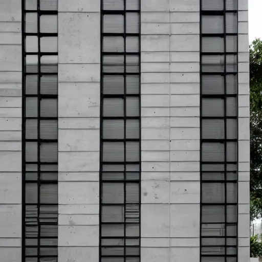 Prompt: beautiful symmetrical façade with wavy concrete structure