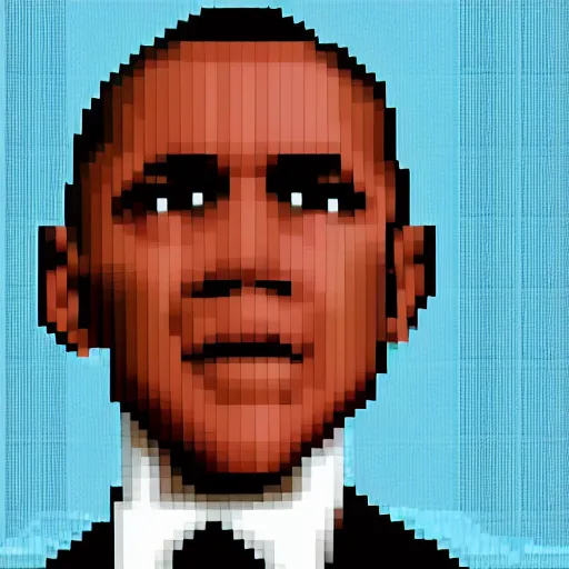 Image similar to Obama Pixel Art, hyper realistic, HD, HQ, photo realistic